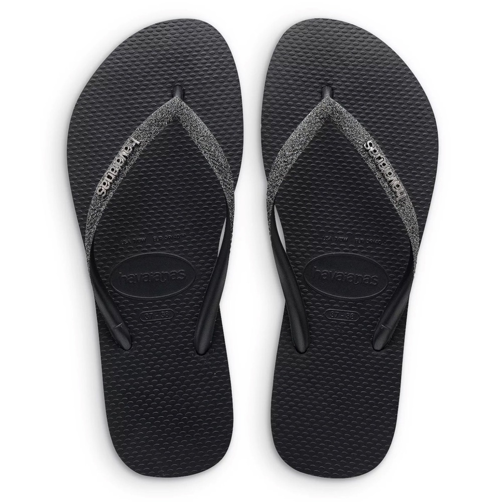 NWT Havaianas Slim Glitter Flip Flops